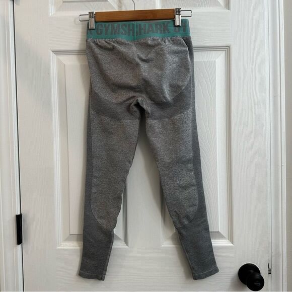 Gymshark Flex Leggings mid rise Charcoal Marl/Dusky Teal size small - Picture 7 of 8
